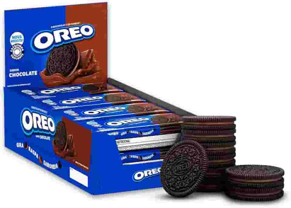 Biscoito recheado Oreo Chocolate display com 8 unidades de 36g