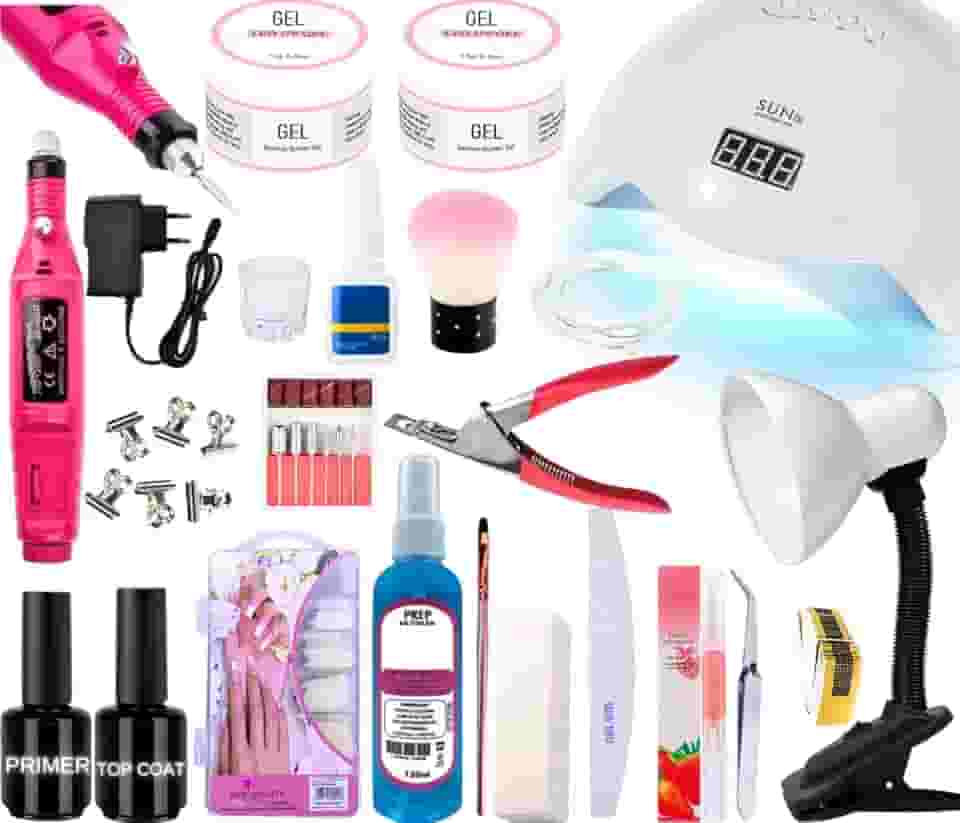 Kit De Unhas Gel Acrigel Manicure Profissional Luminária Garra Envio Imediato