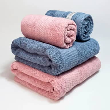 Jogo De Banho Gigante Buddemeyer Amare Extra Soft 100% Algodão Toalha Banhão Alta Absorção Macia Grande 4 Peças (Azul/Rosa 1354/1676)