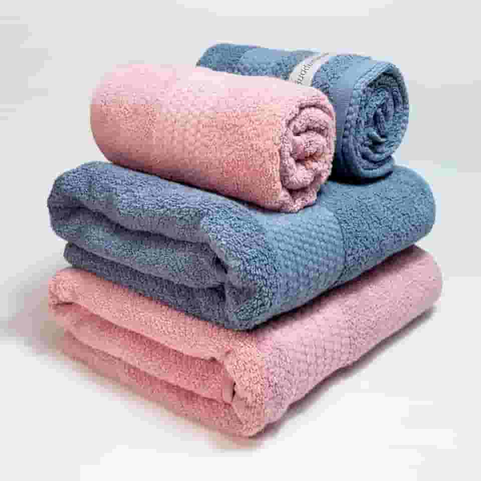 Jogo De Banho Gigante Buddemeyer Amare Extra Soft 100% Algodão Toalha Banhão Alta Absorção Macia Grande 4 Peças (Azul/Rosa 1354/1676)