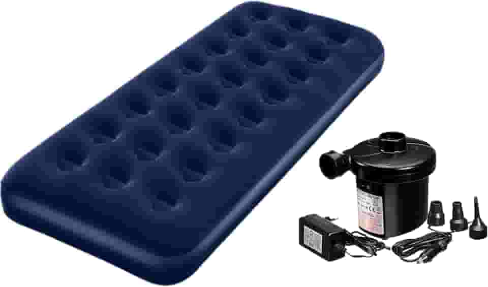Colchão Inflável Solteiro Resistente Suporta 150 Kilos + Bomba de Ar Eletrica