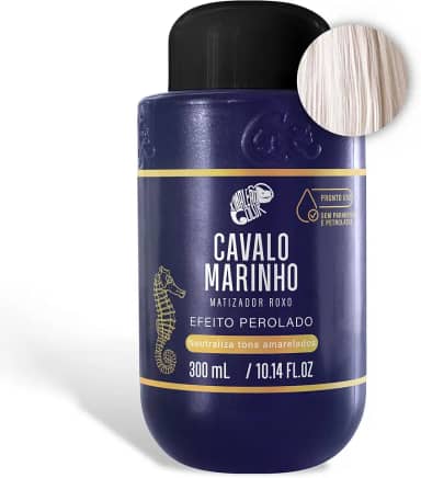 KAMALEÃO COLOR Matizador Roxo Cavalo Marinho - Neutralizador de Tons Amarelados - Efeito Perolado - Para Cabelos Loiros Platinados - 300ml