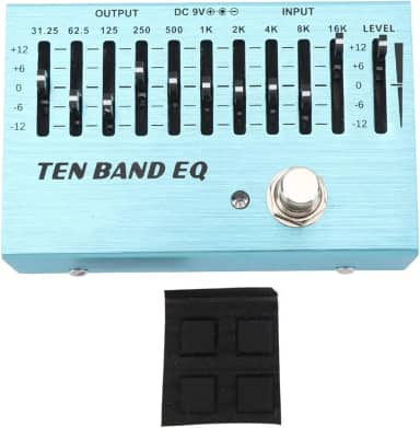 Equalizador de 10 Bandas, Pedal Eq de Baixo de Guitarra de Bloco único Com Controle de Volume True Bypass e Luzes de Ambiente para Baixo de Guitarra