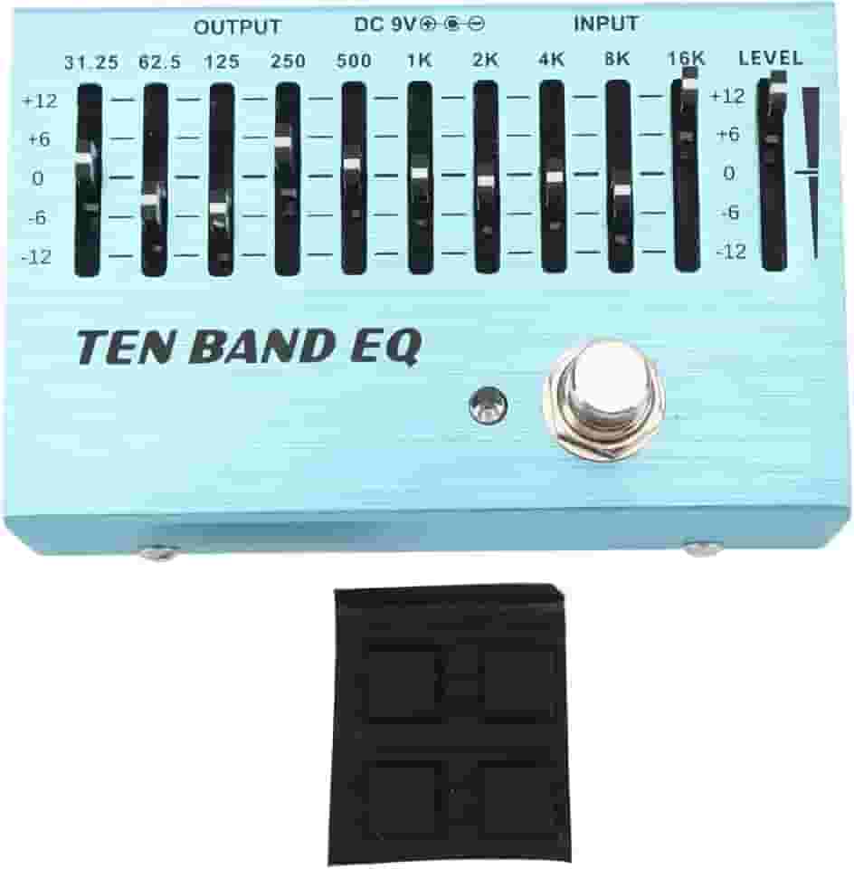 Equalizador de 10 Bandas, Pedal Eq de Baixo de Guitarra de Bloco único Com Controle de Volume True Bypass e Luzes de Ambiente para Baixo de Guitarra