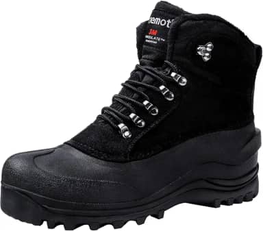 Botas de neve femininas, botas de inverno impermeáveis para trilhas, caminhadas, pesca, equitação, caça, caminhada para cães, botas de jardinagem, sapatos de jardinagem quentes, antiderrapantes, preto, tamanho 6 EUA/EU 37