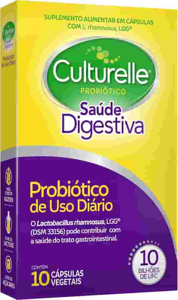 Culturelle Probiótico Saúde Digestiva, Suplemento Alimentar Diário, Com Lactobacilos, Sem Glúten, Sem Lactose, 10 Cápsulas