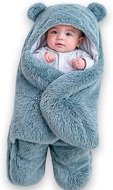 Saco de dormir Casulo Cobertor Enroladinho Sweddle Bebê (Azul)