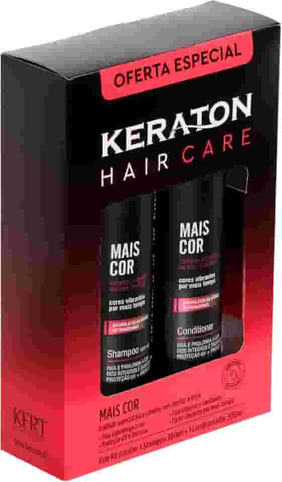 Keraton, Kit Shampoo & Condicionador, Mais Cor, Hair Care, 2 X 300ml, Preto
