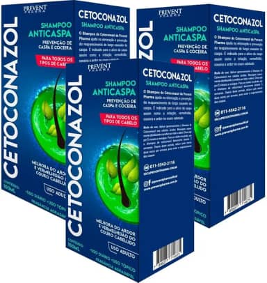 Kit 3 Shampoo Cetoconazol Prevenção Anticaspa Coceira Vermelhidão 100ml Prevent Pharma