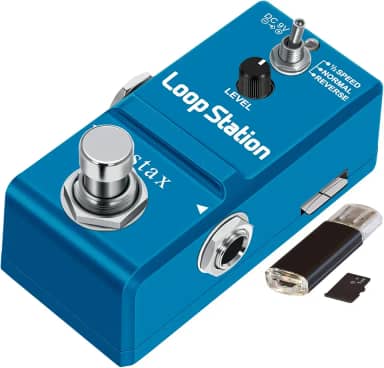 Stax Pedal De Guitarra Loop Station, Com Overdubs Ilimitados, 10 Minutos Loop, 1/2 Tempo E Reverso, Cartão Sd 1G Integrado Para Memória True Bypass