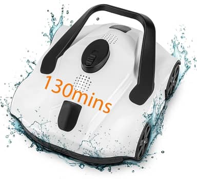 Purificador de piscina robótico sem fio, aspirador de piscina SYANSPAN para uma piscina terrestre de 1076 pés quadrados com potente motor de sucção dupla, aspirador automático de piscina