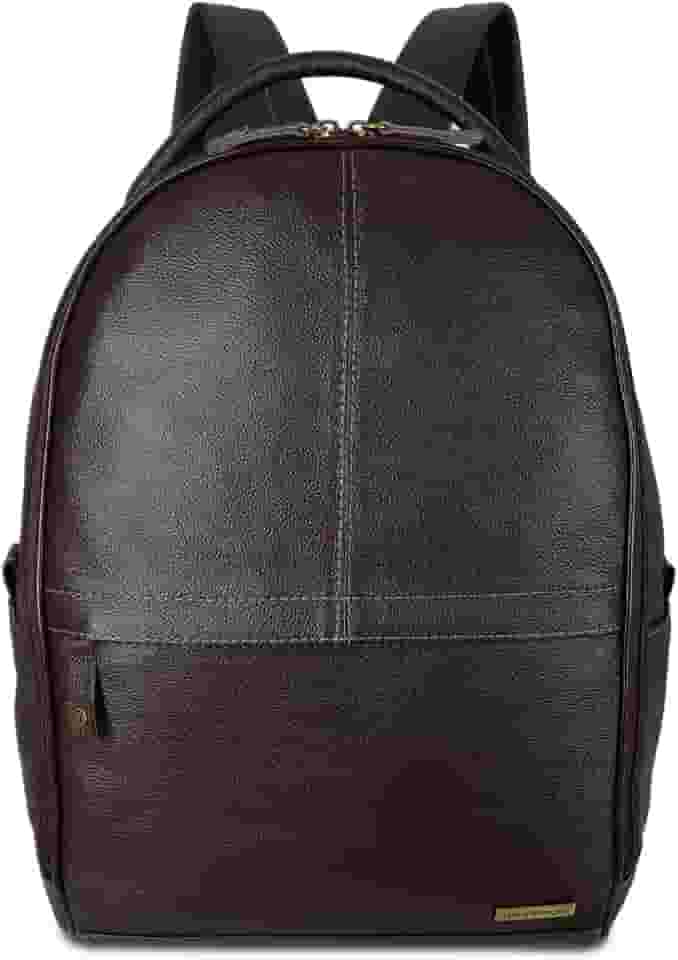 Mochila Grande de Couro Bovino Com Suporte Para Notebook Cor:Marrom