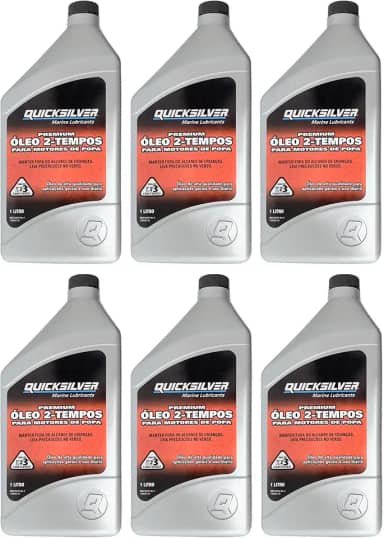 Óleo Náutico Quicksilver TCW3 Original Motores Popa 6 Litros