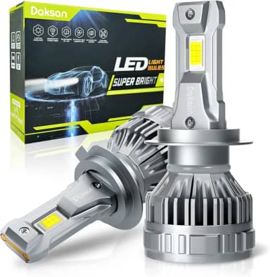 Kit Ultra Lâmpada LED Daskan Farol H7 H11 HB3/9005 HB4/9006 36000LM 6500K Branco Frio, 2 Lâmpadas 100W Super Brilho, IP68, 12-24V (H7)