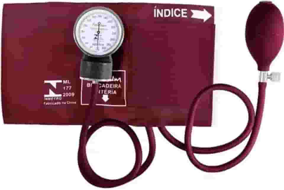 Aparelho De Pressão Arterial Manual Esfigmomanômetro Premium Cor Vinho
