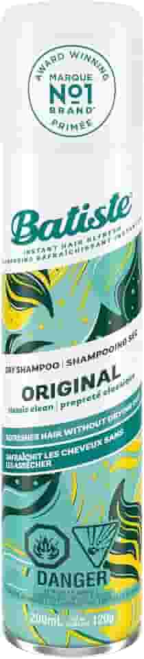 Batiste Shampoo a Seco Original 200ml - Remove Oleosidade, Refresca Rápido, Com Queratina, Livre de Sulfatos, Aroma Cítrico de Laranja e Bergamota, Cheiro Limpo e Refrescante - Produto Leve para Cabelos!