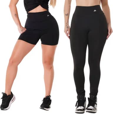 Kit Short e Legging Para Treinar Suplex Academia Cós Alto