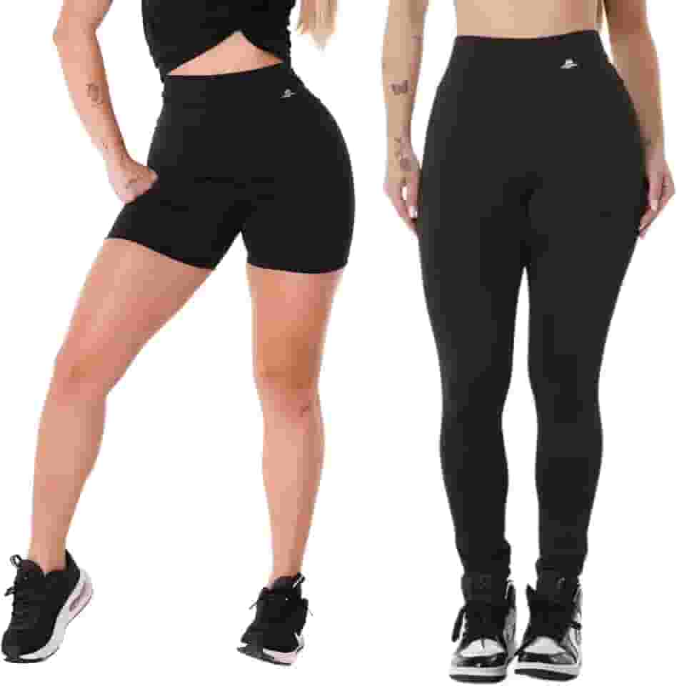 Kit Short e Legging Para Treinar Suplex Academia Cós Alto