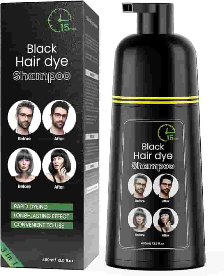 Shampoo de Tintura 3 em 1 para Cabelo 400ML com Ingredientes Herbais para Mulheres e Homens Cobertura Cinza