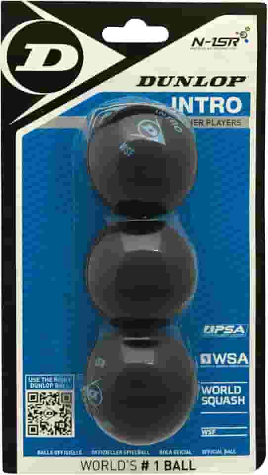 DUNLOP Bolas de squash Intro Blue, para iniciantes e jogadores de hobby – Velocidade rápida