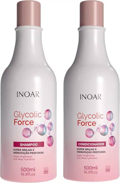 Inoar, Glycolic Force, Kit Sh Cond, Super Brilho, Hidratação Profunda - 500ml