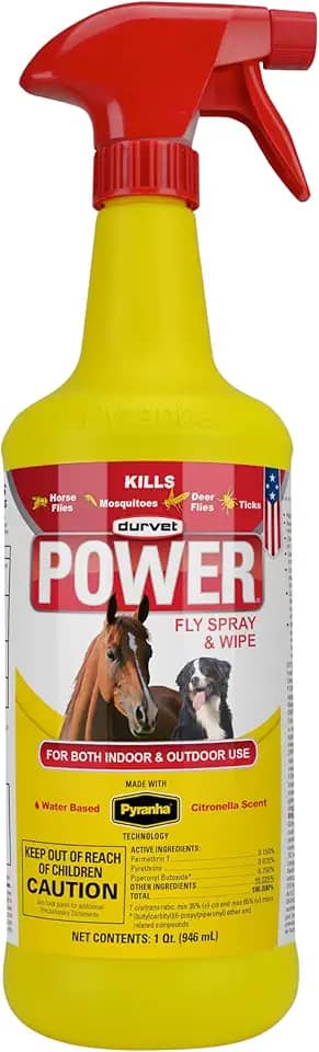 Durvet FLY 003-1020 698903 Spray e lenço para cavalos, 946 ml