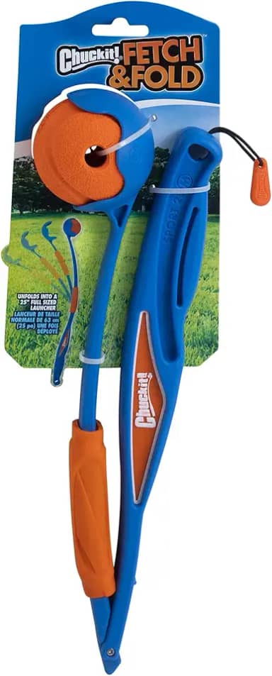 Chuckit! Lançador De Bolas Chuckit! Fetch & Fold 25M Inclui Bola Média Para Cães De 9 A 27 Kg