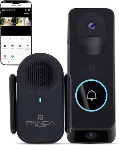 Vídeo Porteiro Interfone Inteligente Wifi Câmera Dupla Visão Noturna 180° HD Alexa Tuya Smartlife Panda Plus Áudio Bidirecional