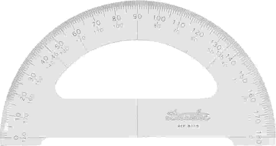Transferidor Acrílico 180° 15 cm 8115, Trident, Incolor