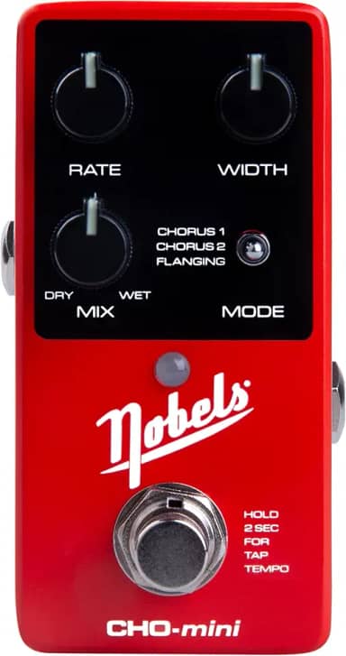 Novo Pedal de Chorus Mini Nobels CHO-mini com Tap Tempo, 3 Modos de Modulação Operação em Mono e Estéreo, Bypass True e Buffered, Design Compacto em Metal com Mounty-P para Pedalboard de Guitarra