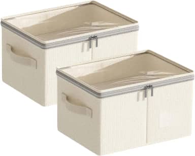 Kit 2 Caixas Organizadoras 9L com Tampa Transparente - para Meias, Acessórios e Maquiagem