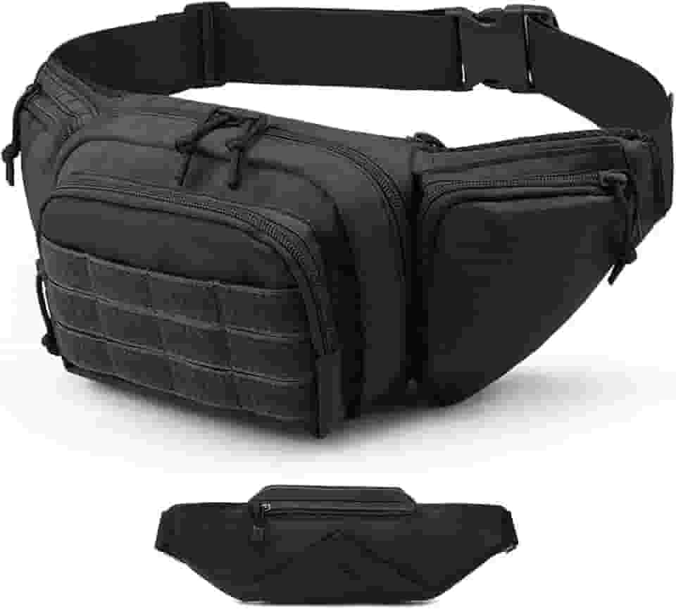 Pochete tática para homens, pochete de tecido Oxford 800D para homens, pochetes masculinas para caminhadas, escalada, pesca, ciclismo, caça, pochete tática de transporte oculto ajustável