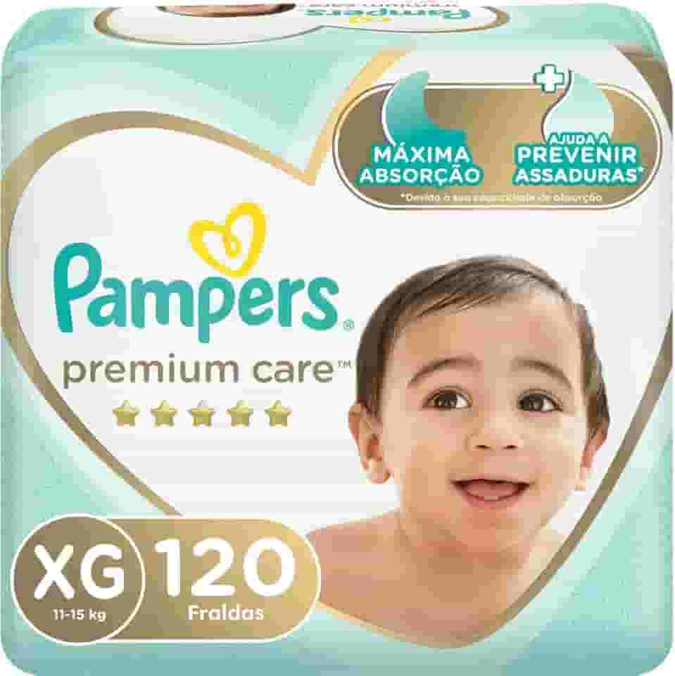 Fralda Descartável Pampers Premium Care – Tamanho XG, 120 Unidades