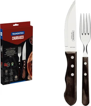Jogo Para Churrasco 4 Peças, Tramontina, 21198908, Castanho