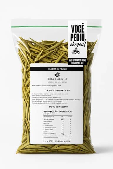 Chá de Oliveira em Folhas, 100% Natural, 100g, Rico em Antioxidantes