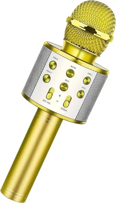 Microfone de karaokê Bluetooth sem fio, máquina de karaokê recarregável para crianças, alto-falante de microfone portátil profissional para karaokê para casa KTV festa de aniversário