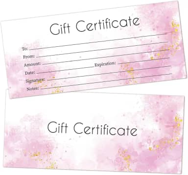 25 vales de presente em branco cartões de presente em aquarela roxa para negócios, salão, spa, massagem, restaurantes, vouchers personalizados de cliente para aniversário, cartão de trabalho -06