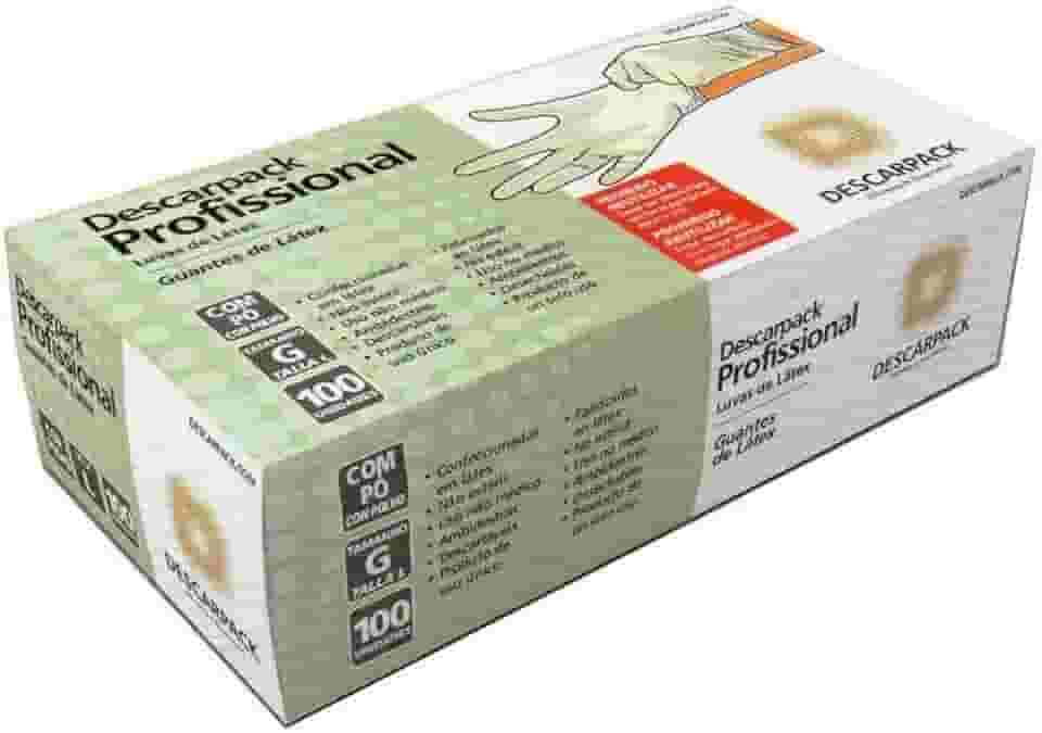Luva De Látex Descarpack Tam G C/ 100 Unidades