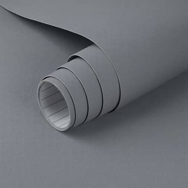 Papel de Parede Adesivo Premium Cinza Texturizado 5m x 45cm para Paredes e Móveis