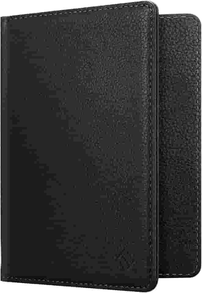 Suporte para passaporte, carteira de viagem fina com bloqueio de RFID, capa protetora para passaporte, essencial de viagem com compartimentos para cartão de crédito para mulheres/homens