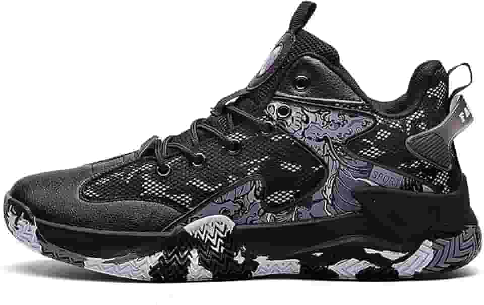 Bolognifi Tênis de basquete masculino antiderrapante para treinamento ao ar livre Botas de basquete respiráveis e confortáveis Presente (Color : Black, Size : 40 BR)