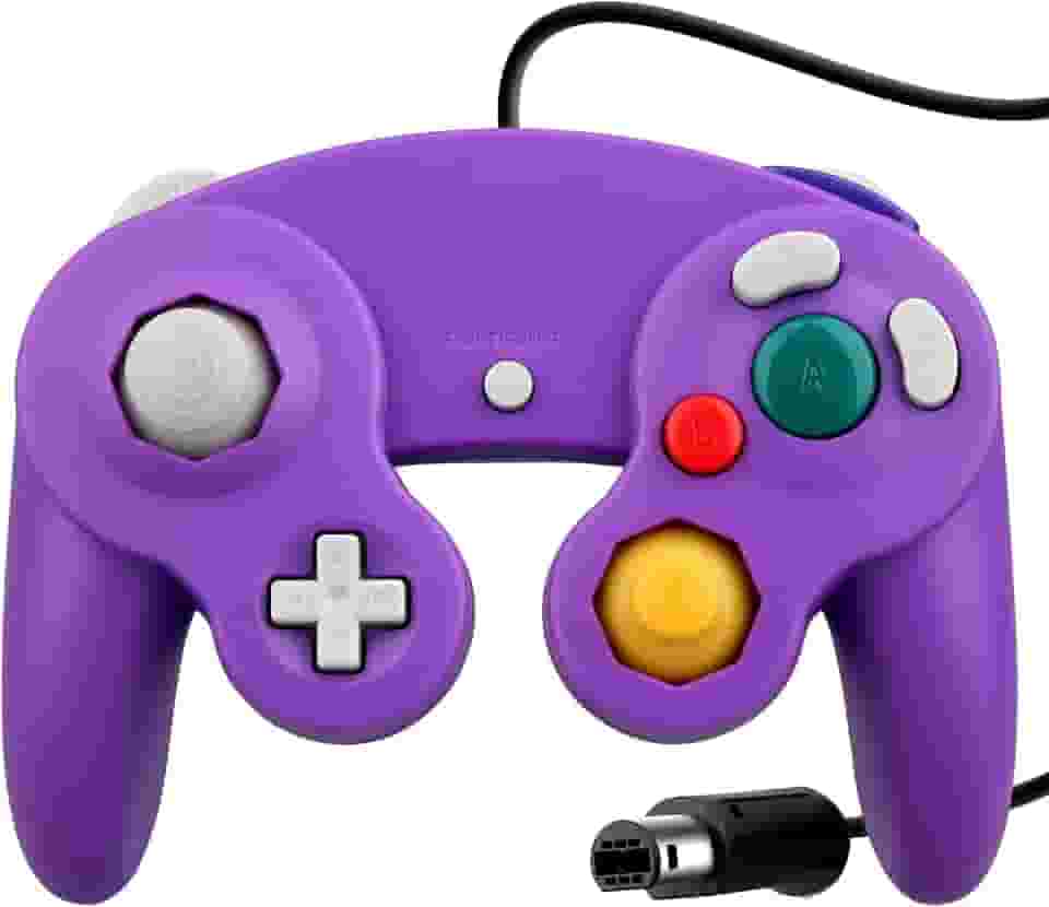 OSTENT Controlador de jogo de choque com fio para Nintendo Gamecube NGC Video Game cor Roxo
