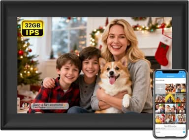 Moldura digital SSA WiFi de 32 GB, moldura digital WiFi de 10,1 polegadas com tela sensível ao toque IPS, rotação automática, envia 50 fotos ilimitadas, compartilhe fotos/vídeos instantaneamente via