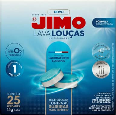 JIMO Lava Louça Multicamadas Detergente Concentrado para Máquinas de Lavar Louças Desengordurante Mais Brilho e Proteção às Louças 25 pastilhas