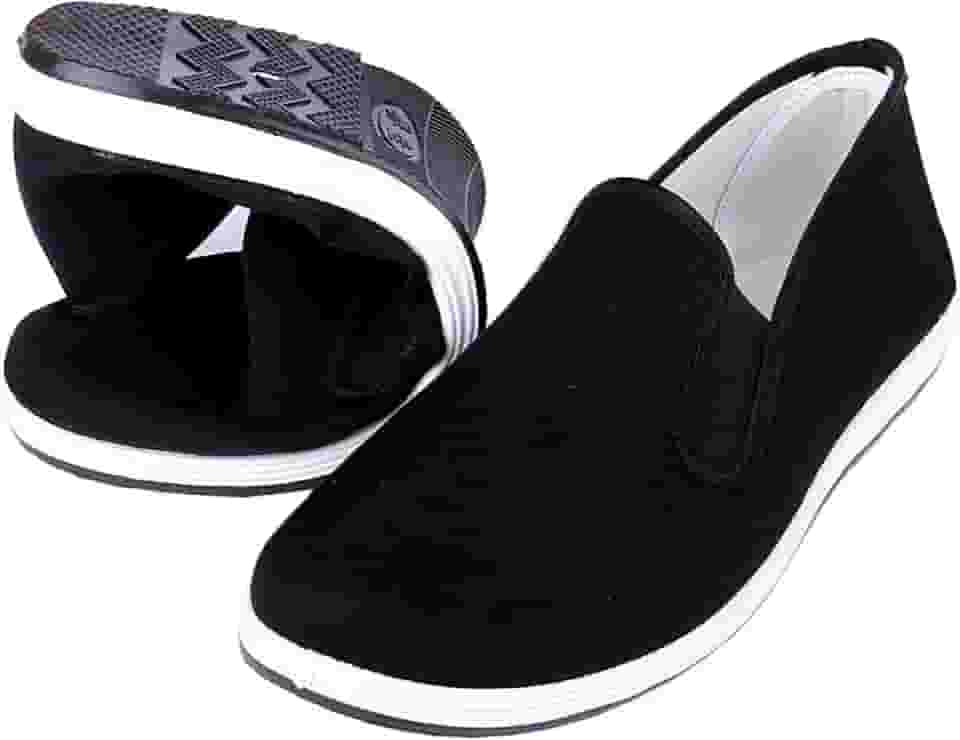 Kung Fu Tai Chi Sapatos de Artes Marciais Sola de Borracha Unissex Lona Antiderrapante Moda Tênis Qigong Preto