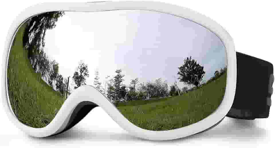 SPOSUNE Óculos de esqui sobre óculos com lentes duplas, óculos de neve anti-embaciamento anti-UV para homens mulheres jovens esqui snowmobile