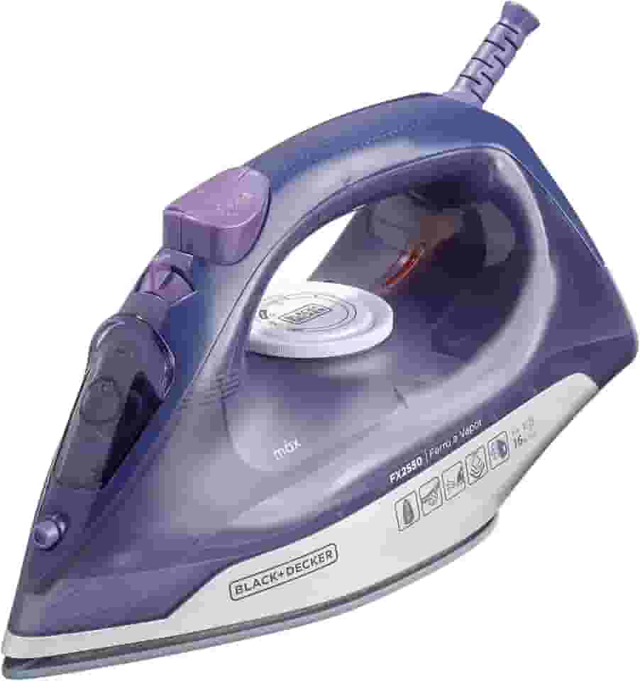 BLACK+DECKER Ferro de Passar Roupa à Seco ou à Vapor, Com Base Ceramic Gliss, Potência de 1200W, Modelo FX2550, 110V