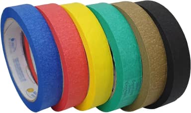 Kit De Fita Crepe Colorida 18mm X 30m Fitas Adesivas 6 Cores Fita Para Marcacao