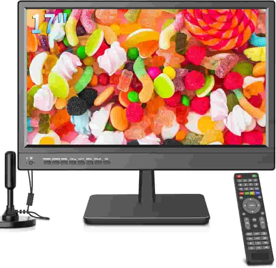 othoig TV 17 polegadas LED 12 V DC, resolução 1920 x 1080, série othoig de 17 polegadas, modelo ot-17 polegadas, ano 2023, televisão HD com ATSC, USB, HDMI, VGA, AV e Bluetooth