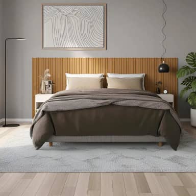 Cabeceira Ripada para Cama Casal, Queen e King em MDF 253x106cm Autoadesiva Luxo - A Net Store